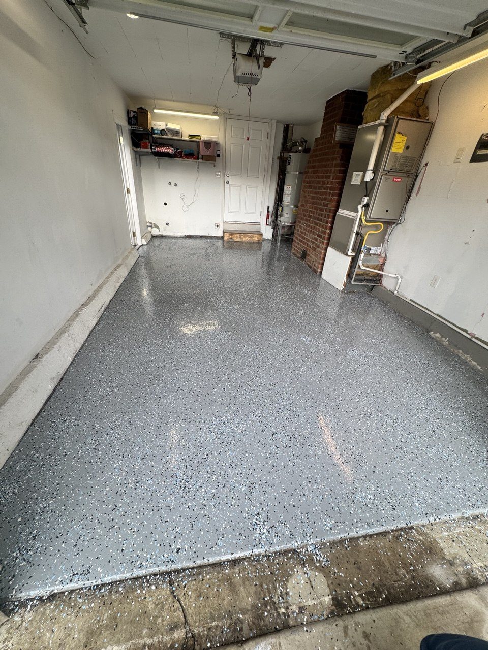 Garage Floor — After (Epoxy Flake)